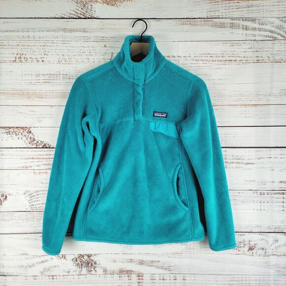 Patagonia Women's Size Small Re-Tool Snap-T Polartec Fleece Pullover Green EUC - Picture 1 of 9